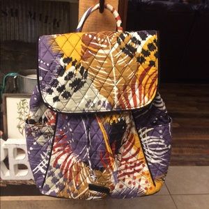 Vera Bradley Drawstring Backpack Painted Feathers